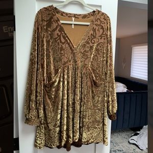 Free People Green Velvet Dress